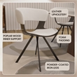 Dining Chair with Curved Open-Back and Iron Legs in Dark Walnut/White