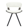 Dining Chair with Curved Open-Back and Iron Legs in Dark Walnut/White