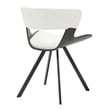 Dining Chair with Curved Open-Back and Iron Legs in Dark Walnut/White