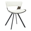 Dining Chair with Curved Open-Back and Iron Legs in Dark Walnut/White
