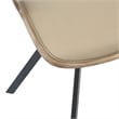 Dining Chair with Curved Open-Back and Iron Legs in Washed Walnut/Taupe