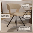 Dining Chair with Curved Open-Back and Iron Legs in Washed Walnut/Taupe
