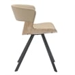 Dining Chair with Curved Open-Back and Iron Legs in Washed Walnut/Taupe