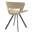 Dining Chair with Curved Open-Back and Iron Legs in Washed Walnut/Taupe