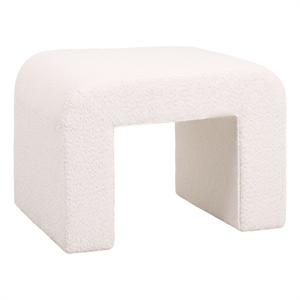Vint 26&quot Modern Bench Upholstered in Fabric with Padded Foam Seat in White