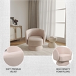 Accent Chair in Velvet Armchair with Removable Base and Swivel in Beige Velvet