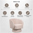 Accent Chair in Velvet Armchair with Removable Base and Swivel in Beige Velvet