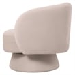 Accent Chair in Velvet Armchair with Removable Base and Swivel in Beige Velvet