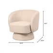 Accent Chair in Velvet Armchair with Removable Base and Swivel in Beige Velvet