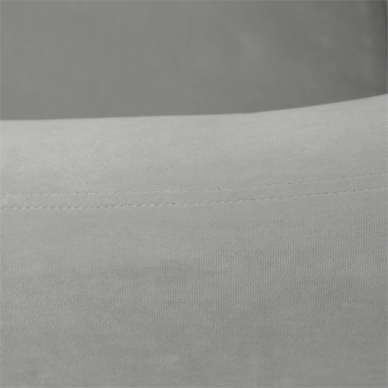 Upholstered Single Seater Sofa in Velvet with Gold Iron Legs in Light Gray