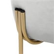 Upholstered Single Seater Sofa in Velvet with Gold Iron Legs in Light Gray