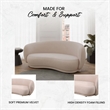3-Seater Sofa Upholstered in Velvet With Foam-Filled Padded Seat in Beige