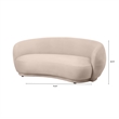 3-Seater Sofa Upholstered in Velvet With Foam-Filled Padded Seat in Beige
