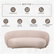 3-Seater Sofa Upholstered in Velvet With Foam-Filled Padded Seat in Beige