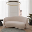 3-Seater Sofa Upholstered in Velvet With Foam-Filled Padded Seat in Beige