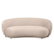 3-Seater Sofa Upholstered in Velvet With Foam-Filled Padded Seat in Beige