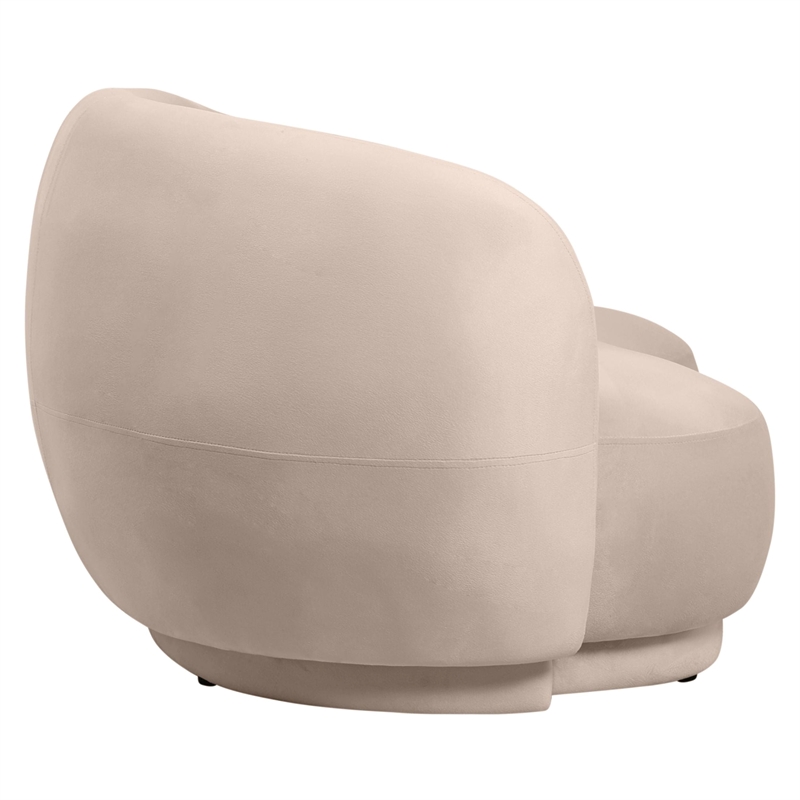 3-Seater Sofa Upholstered in Velvet With Foam-Filled Padded Seat in Beige