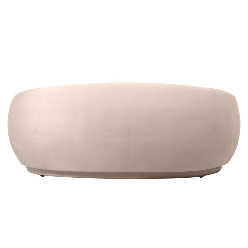 3-Seater Sofa Upholstered in Velvet With Foam-Filled Padded Seat in Beige
