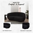 3-Seater Sofa Upholstered in Velvet With Foam-Filled Padded Seat in Black