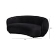 3-Seater Sofa Upholstered in Velvet With Foam-Filled Padded Seat in Black