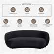 3-Seater Sofa Upholstered in Velvet With Foam-Filled Padded Seat in Black
