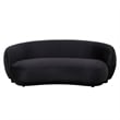 3-Seater Sofa Upholstered in Velvet With Foam-Filled Padded Seat in Black