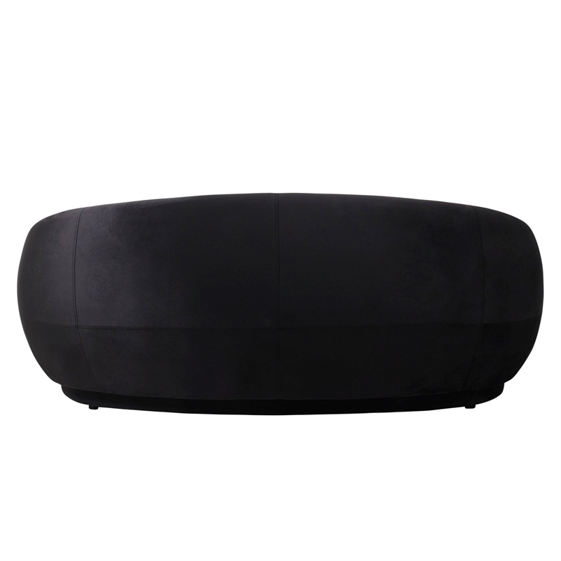 3-Seater Sofa Upholstered in Velvet With Foam-Filled Padded Seat in Black