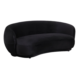 3-Seater Sofa Upholstered in Velvet With Foam-Filled Padded Seat in Black