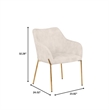 Upholstered Dining Chair in Velvet with Gold Chrome Iron in Beige