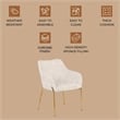 Upholstered Dining Chair in Velvet with Gold Chrome Iron in Beige