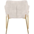 Upholstered Dining Chair in Velvet with Gold Chrome Iron in Beige