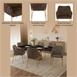 Upholstered Dining Chair in Velvet with Gold Chrome Iron in Brown