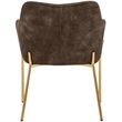 Upholstered Dining Chair in Velvet with Gold Chrome Iron in Brown