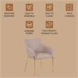Upholstered Dining Chair in Fabric with Gold Chrome Iron in Taupe