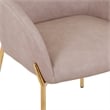 Upholstered Dining Chair in Fabric with Gold Chrome Iron in Taupe