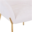 Upholstered Dining Chair in Fabric with Gold Chrome Iron in White