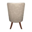 Leather Dining Chair Diamond-Tufted Side Chair in Rubberwood in Taupe