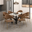 Dining Chair in Velvet Gold Stainless Steel Armchair in Brown