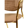 Dining Chair in Velvet Gold Stainless Steel Armchair in Brown