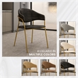 Dining Chair in Leather Gold Stainless Steel Armchair in Charcoal