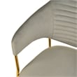 Dining Chair in Velvet Gold Stainless Steel Armchair in Light Gray