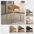 Dining Chair in Leather Gold Stainless Steel Armchair in Taupe
