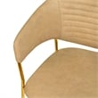 Dining Chair in Leather Gold Stainless Steel Armchair in Taupe