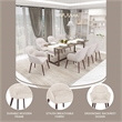 Elias Dining Chair Upholstered in Velvet and Powder Coated Legs in Beige