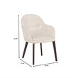Elias Dining Chair Upholstered in Velvet and Powder Coated Legs in Beige