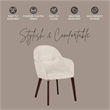 Elias Dining Chair Upholstered in Velvet and Powder Coated Legs in Beige