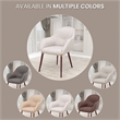 Elias Dining Chair Upholstered in Velvet and Powder Coated Legs in Beige