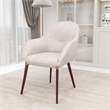 Elias Dining Chair Upholstered in Velvet and Powder Coated Legs in Beige