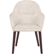 Elias Dining Chair Upholstered in Velvet and Powder Coated Legs in Beige