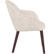 Elias Dining Chair Upholstered in Velvet and Powder Coated Legs in Beige